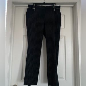 Black and white stripe dress pants